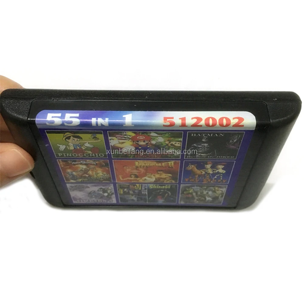 

55 in 1 Game Cartridge 16 bit MD Game Card For Sega Mega Drive For Sega Genesis, Black colors