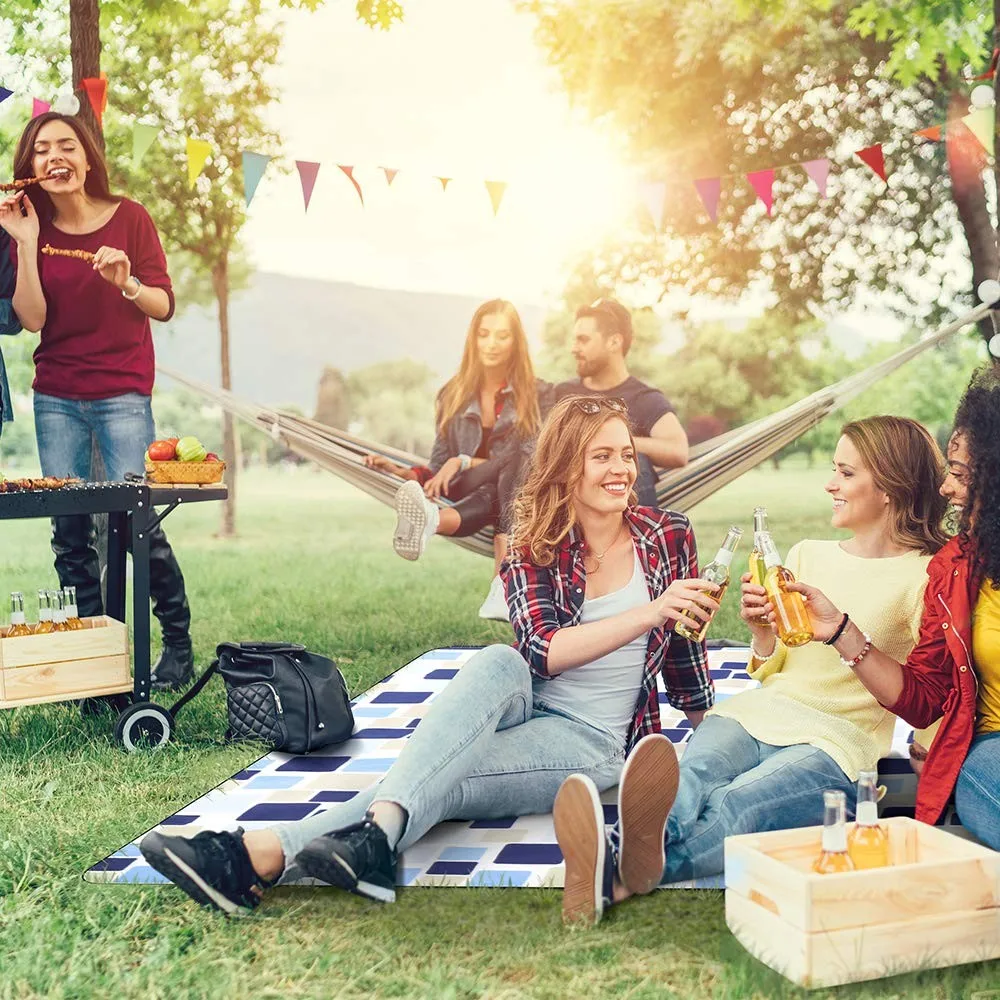 Round Picnic Rug Bohemian Extra Large Picnic Pad Outdoor Beach Mat