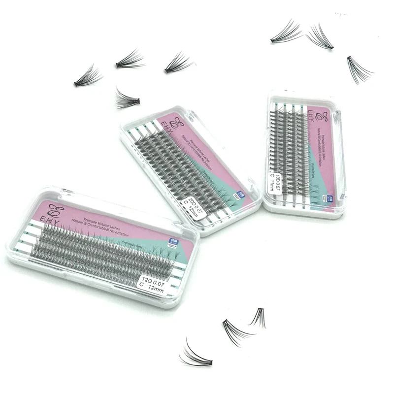 

60 Bundle Individual Cluster Natural Long Soft False Eyelash Extension Tray