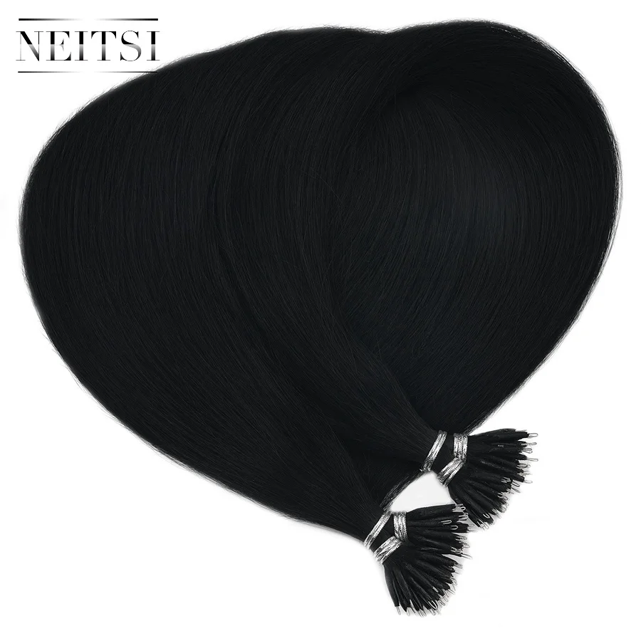 

Free Sample Neitsi Nano Hair Liquid Human Hair Extension Straight Russian Nano Tip Hair #1B