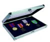 SAFE 5618 Compact Showcase Alu Aluminum Case Blue Velvet Lining With Clear Acrylic Top for Military & Sport Medals Ribbons Pin`s