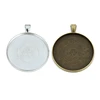 5pcs Round Blank Necklace Bracelet Pendant Cabochon Cameo Base setting