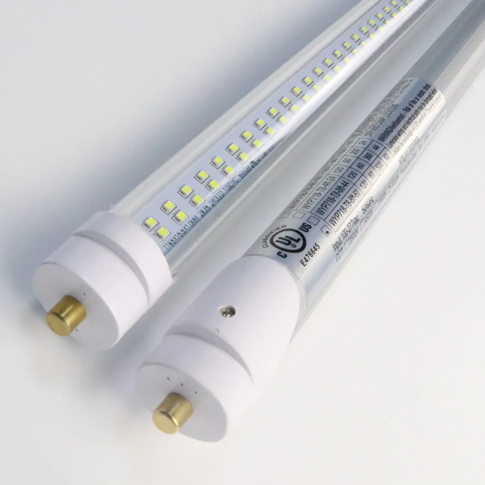 High output lumen 8FT LED tube light 44W Double row leds T8 tube 2400mm LED tube fluorescent replacement