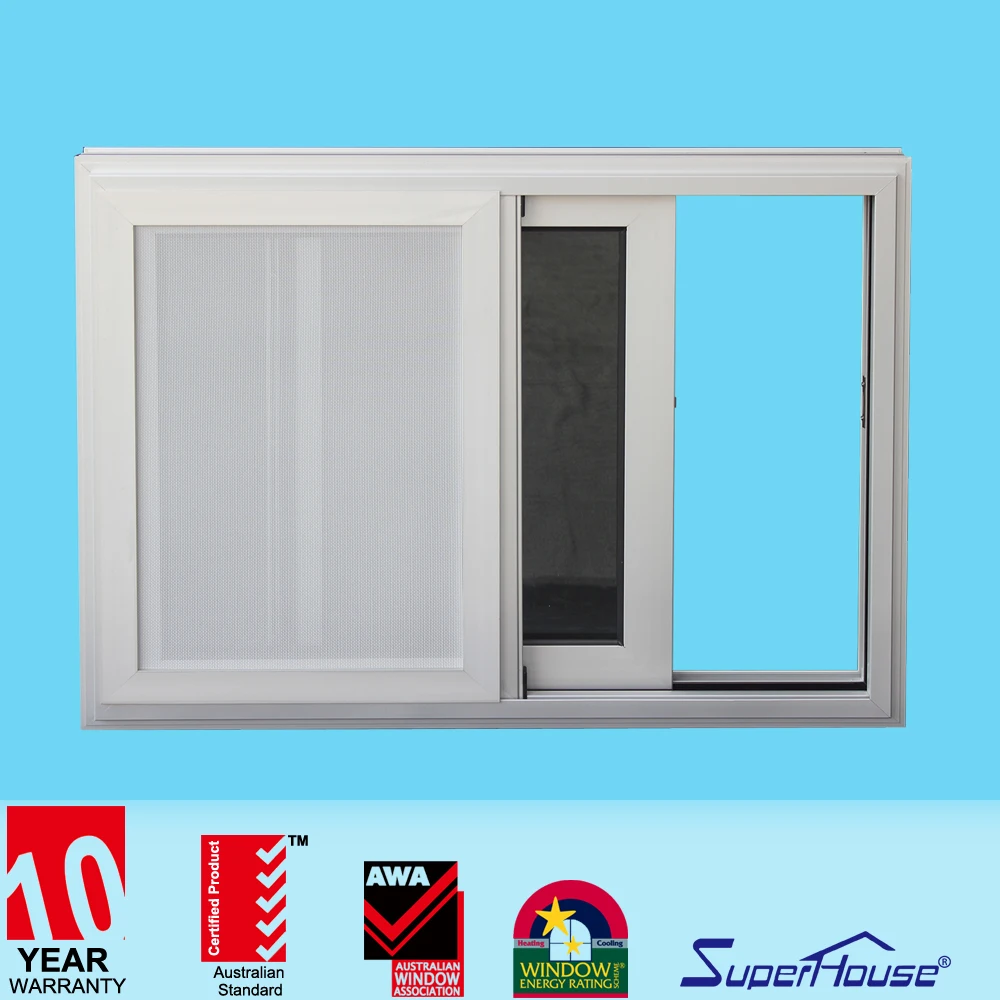 AS2047 aluminium frame sliding glass window with mosquito net with high quality