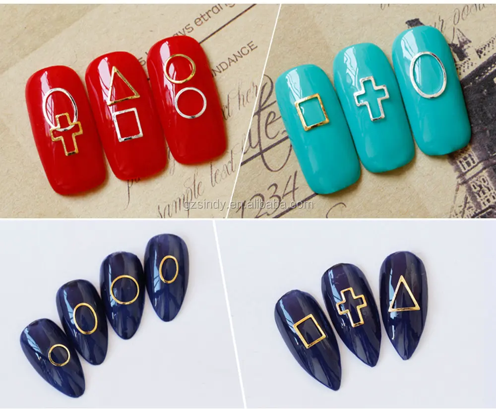 

circle Gold Silver Nail Art Metal Studs for Nails Charms