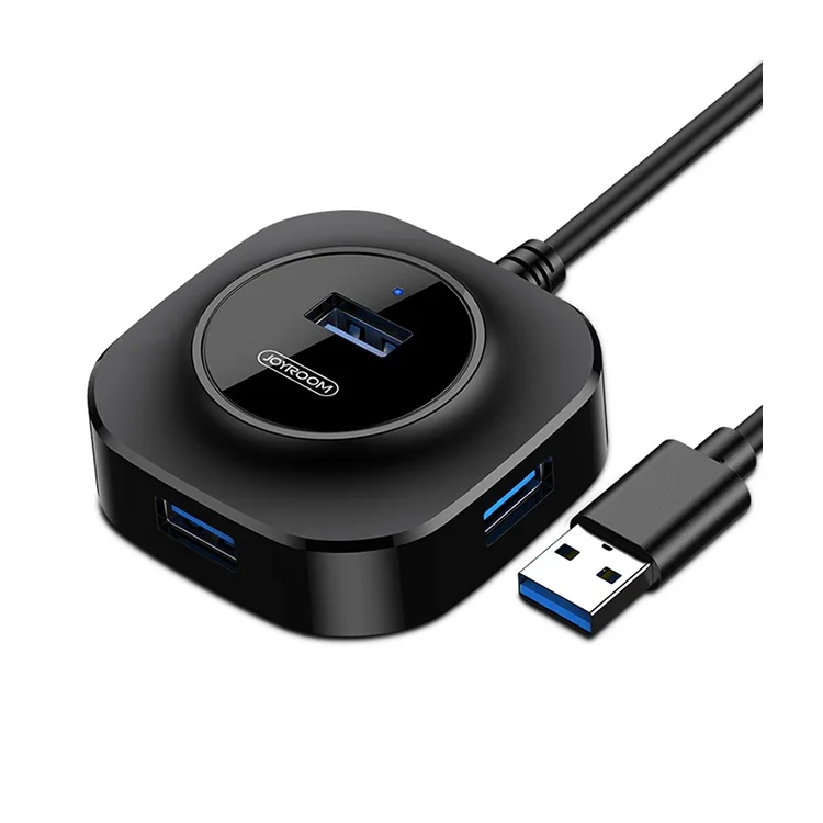 

free shipping Joyroom charging data speed 4 port 3.0 usb hub, Black