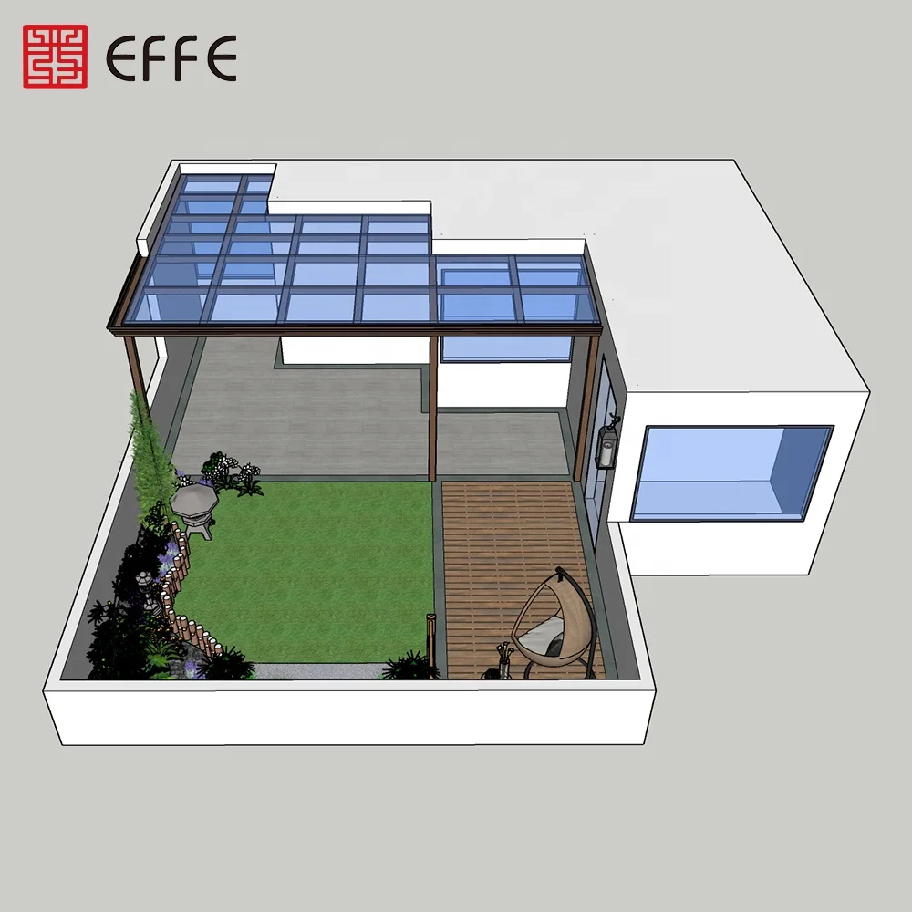 
soundproof thermal break aluminum luxury conservatory laminated glass sunroom 