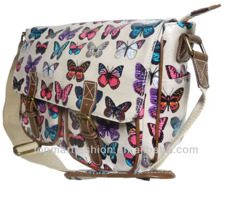 Ladies Oilcloth Butterfly Cross Body Messenger Bag Women Shoulder Tote Satchel H 