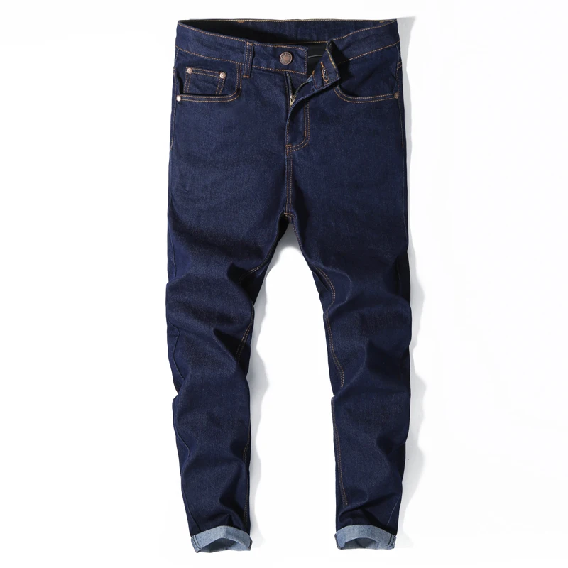 

2019 New jeans men pants men's classic Straight jean male Trousers Casual chic fashion Elasticity blue