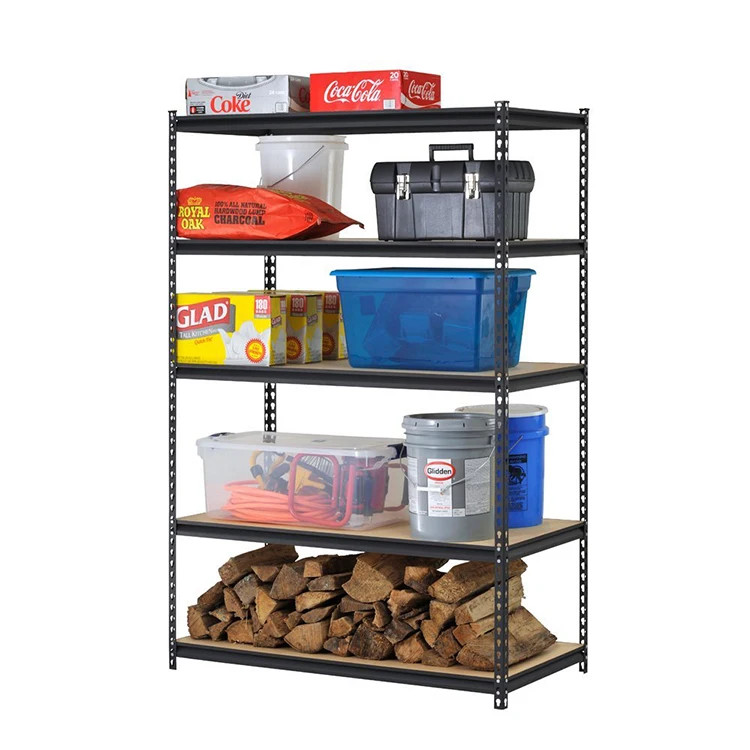 Steel Storage Rack With 5 Adjustable Shelves With Post Couplers And