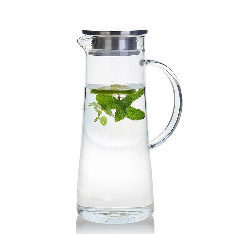 Borosilicate Glass Water Carafe Pitcher With Stainless Steel Infuser
