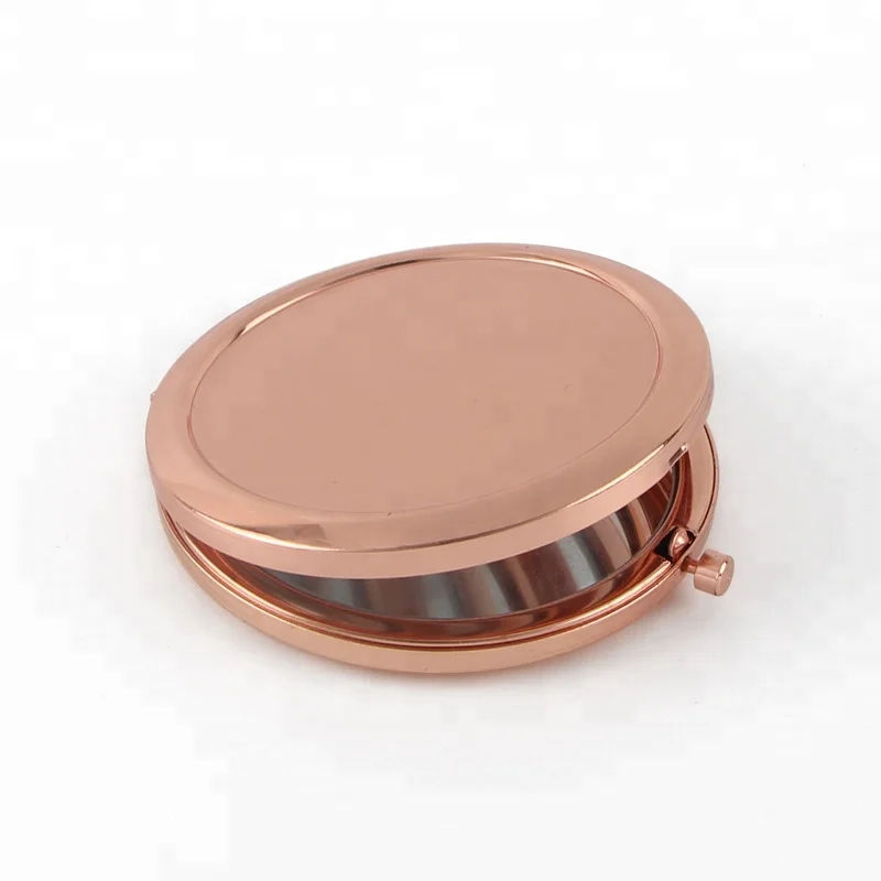 

Metal Round Folding Rose Gold Mirror Compact Pocket Blank DIY Mirror +58mm Epoxy sticker