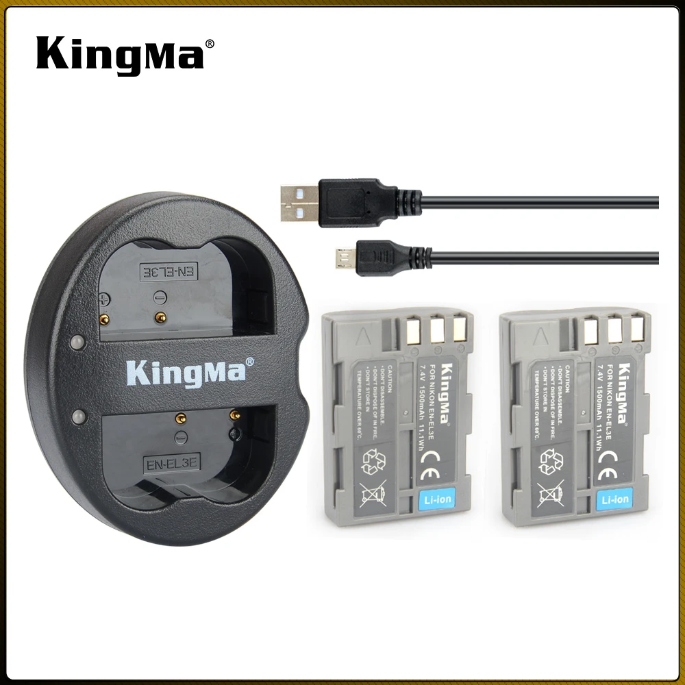 CELLONIC Smart & Fast EN-EL3 EN-EL3e EN-EL3a Dual Charger Compatible With Mh 18a Charging Cable Usb Power Supply