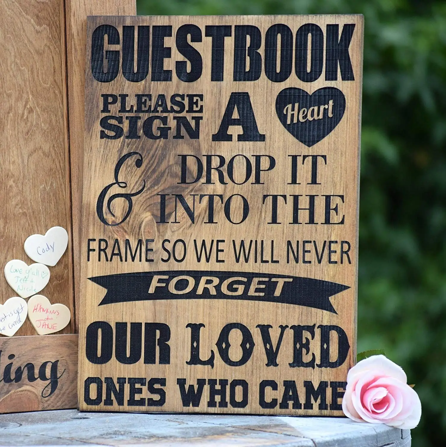 Exquisite Wooden 3d Wishing Tree Guest Sign Book Wedding Reception