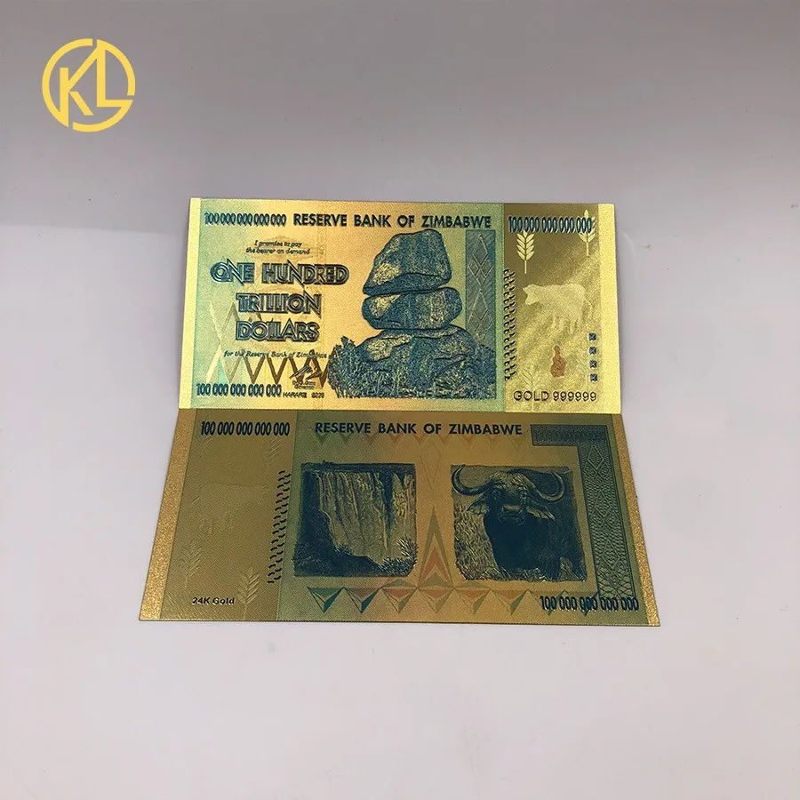 1000pcs Zimbabwe Gold Banknote One Centillion Dollars With Certificate ...