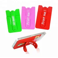 

3M sticky silicone mobile phone smart wallet with stand holder