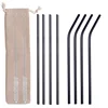 Colorful Titanium Top Quality 304 Drinking black Stainless Steel Straw