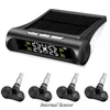 Solar USB TPMS Truck Car Tire Pressure Monitoring System LCD 4 External / Internal Sensors for VW Toyota SUV Temperature Warning