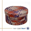 High quality round woven pattern pu case makeup storage for sale