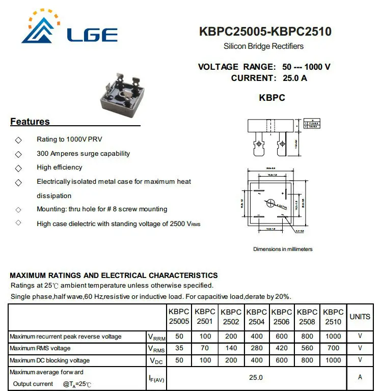 Схема подключения kbpc5010