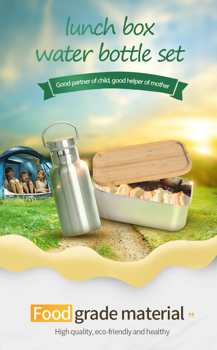 Stainless Steel 304 Lunch Box With Double Wall Insulated Vacuum Water