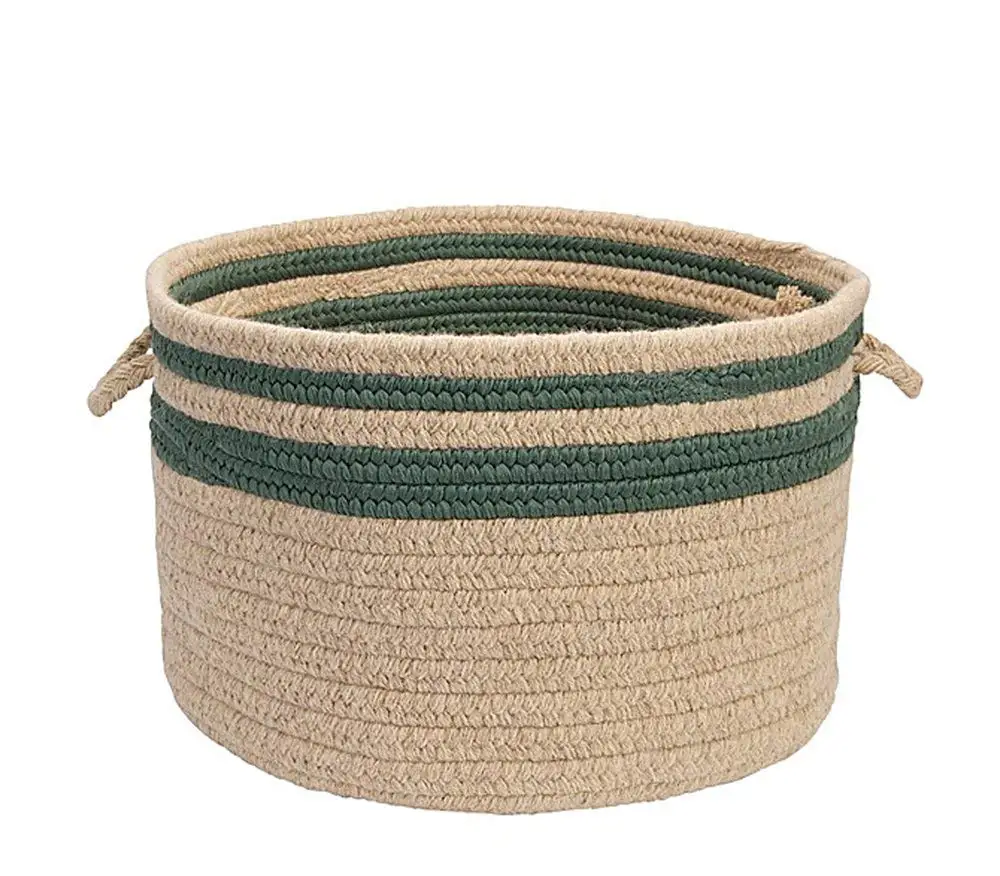 Colonial Mills Home Decorative Cabin Stripe Storage - Myrtle Green 18"" x12 Storage Basket, NEW