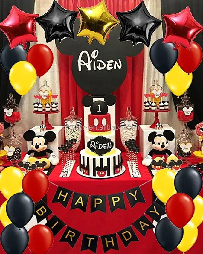 Wonderlijk Mickey Mouse Birthday Party Decorations Yellow Red Black Baby BW-85