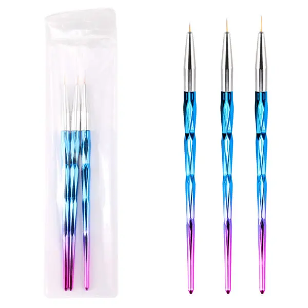 

Queen Fingers NLB-24 Nylon Hair Gradient Color Acrylic Handle Nail Liner Brush
