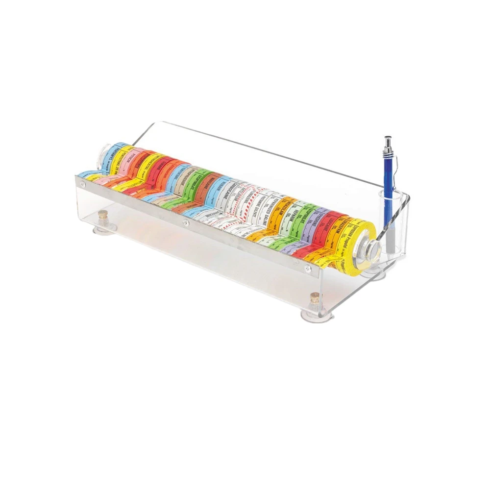 Clear Acrylic Medication Label Tape Dispenser With 24 Rolls Buy