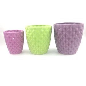 Image of shinny small colorful glossy ceramic succulent flower pot for plant indoor and outdoor decoration ceramic pots for plants