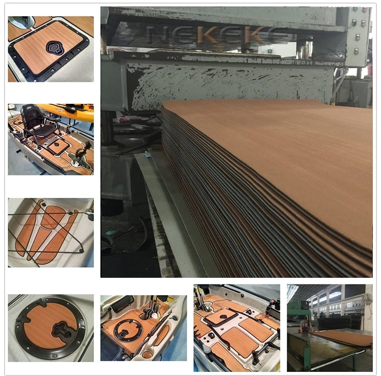 New Fashion Brown Boat Decking Sheet 94.5 X 35.4 Inch 6MM Thick Non-Skid EVA Foam Teak Decking Self-Adhesive Yacht Deck Pad mat