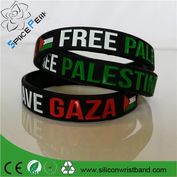 Save Gaza Free Palestine Flag Rubber Silicone Bracelet Custom Wristband