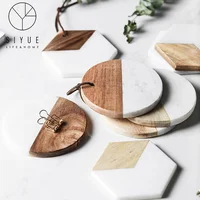 

Nordic Style Marble Eco Waterproof Cork Coaster Set for Cups