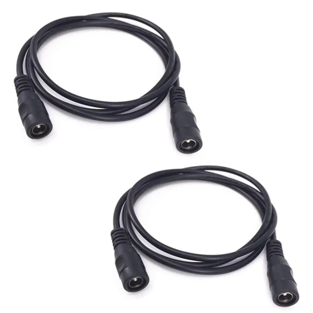 Eleidgs 2PCS 1 Meter 2.1mm x 5.5mm DC 12V Adapter Cable DC Plug Extension Cable Male to Female Black and more CCTV Monitors For LED 3.3ft Car