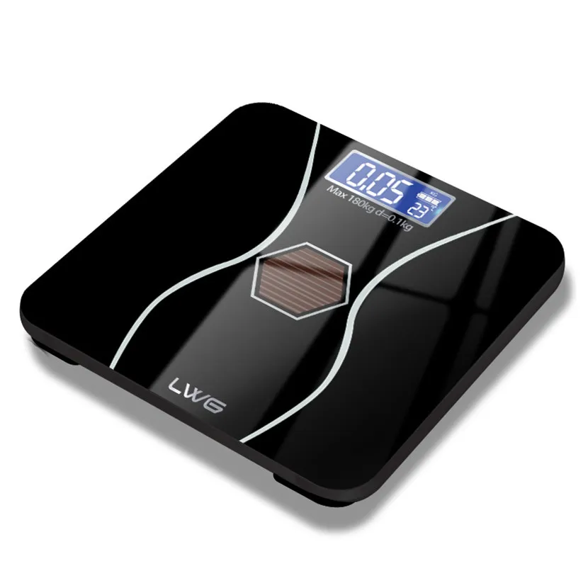 

High-quality body fat smart phone app digital solar power scale, White,black,pink
