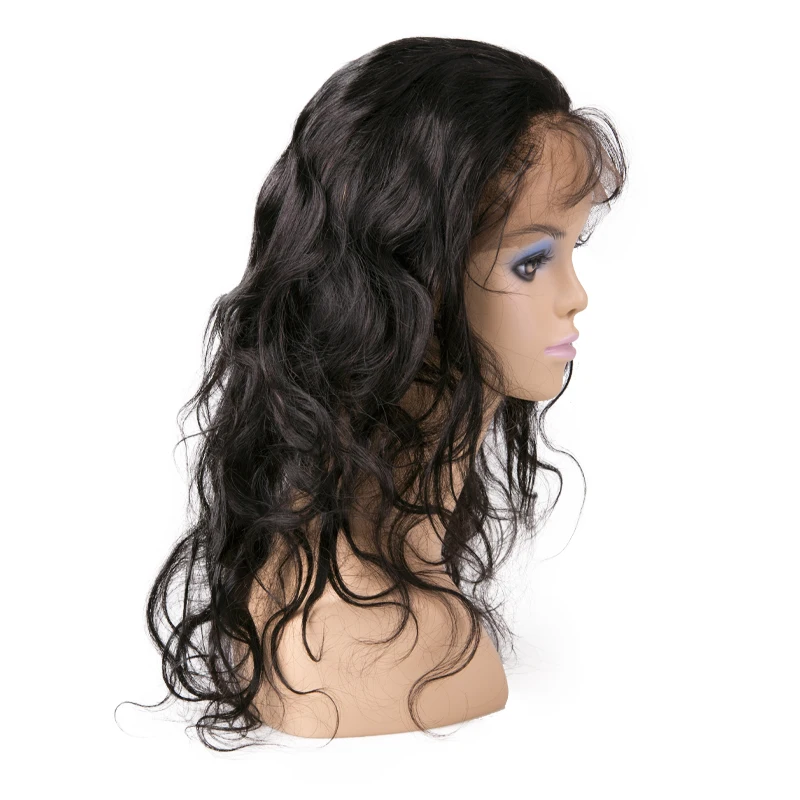 

Wholesale nature color brazilian hair 360 lace frontal wig for black women