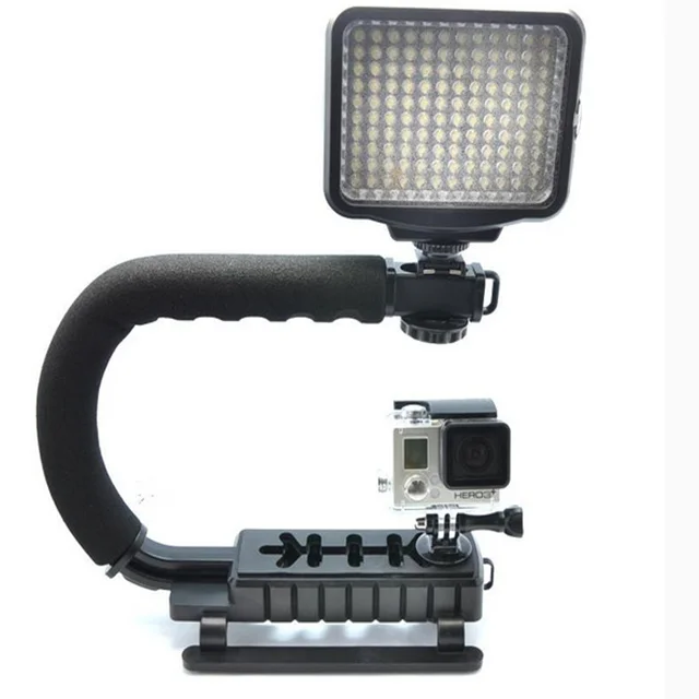 

C shape flash bracket handle grip support video DSLR DV camcorder camera