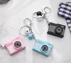 Wholesale plastic led sound cute camera shaped keychain