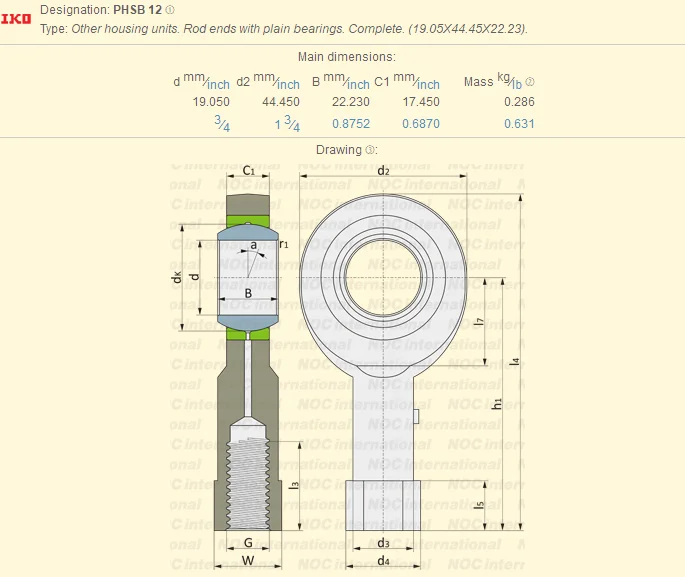 杆端轴承phsb4 Phsb5 Phsb8 Phsb19 Phsb12 Phsb14 Phsb16 Buy Phsb14 Phsb16