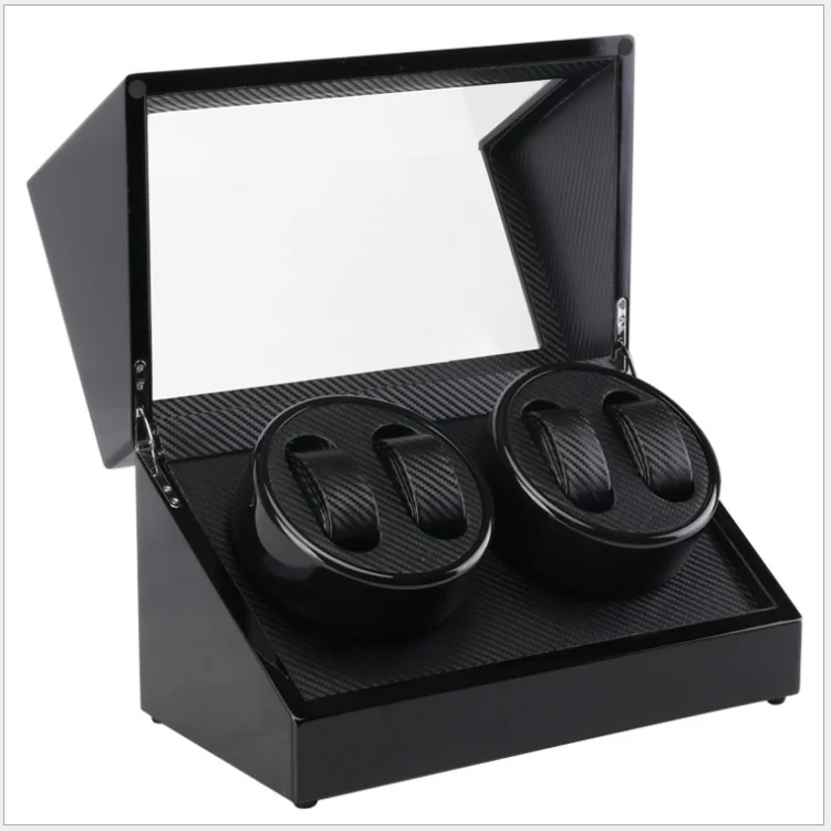 

In Stock High Glossy 4 Slots Motor Lacquered Rotating Wood Automatic Watch Winder Box