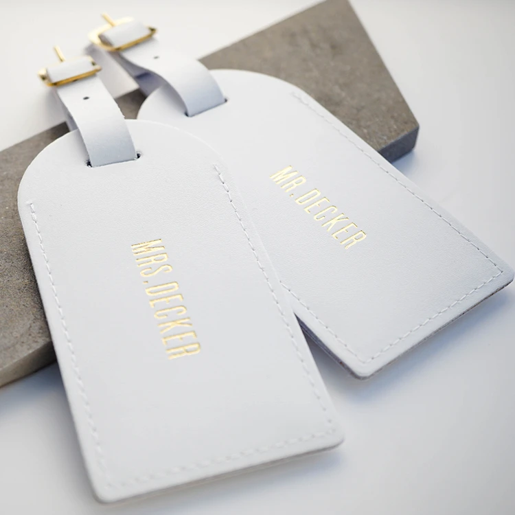Minimalist White Genuine Leather Luggage Tag Buy Luggage Tag White
