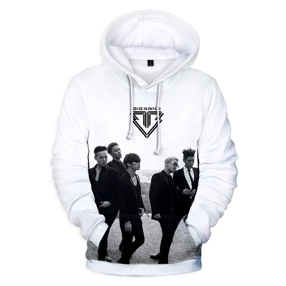 

Hot sale Big bang kpop high quality 3D printed hoodies xxxxl custom for men and women hip hop autumn winter.