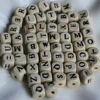 Wooden Letter Beads - 10*10MM Wood Square Beads For Jewelry Necklace Creations, Crafts And DIY Projects By SOLA Craft