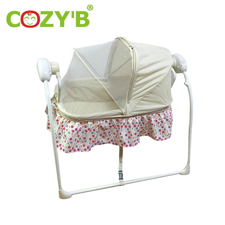 Pink Electric Baby Cradle Mat Electric Baby Crib Cradle Auto Swing Rocking Chair Big Space Baby Infant Sleeping Bed Cradle Rocking Music Remoter Control Sleeping Bed Basket Newborns Bassinets
