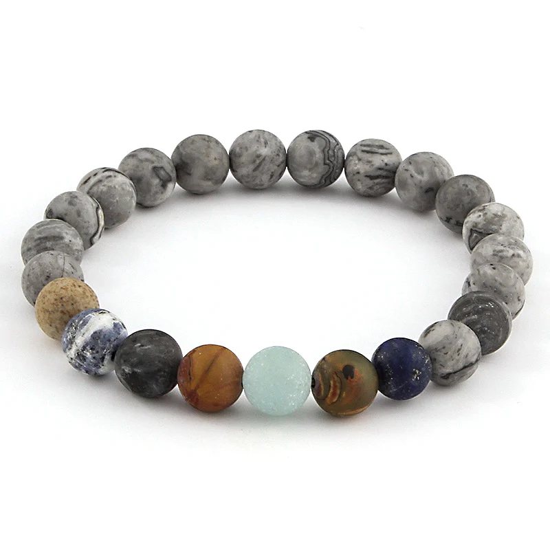 

Charms Beads Bracelets Vintage Boho Women Jewelry Natural Stone Stretch Elastic Bracelet Bangle