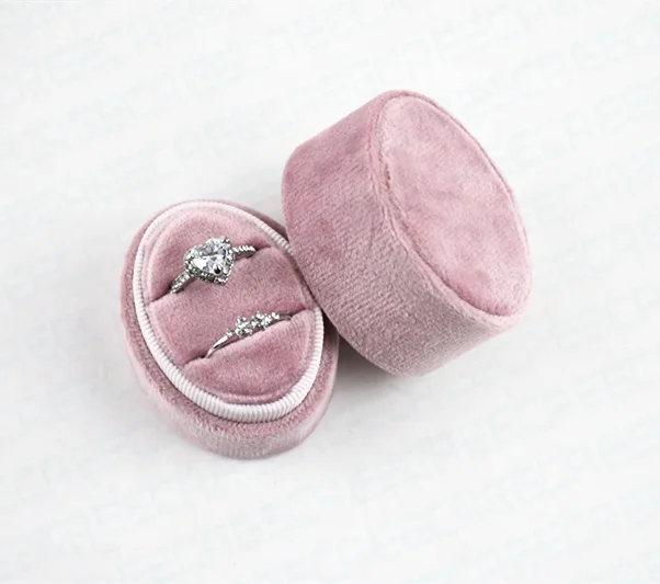 Custom Oval Velvet Ring Box Jewellery,Suede Ring Boxes,Velvet Ring Box