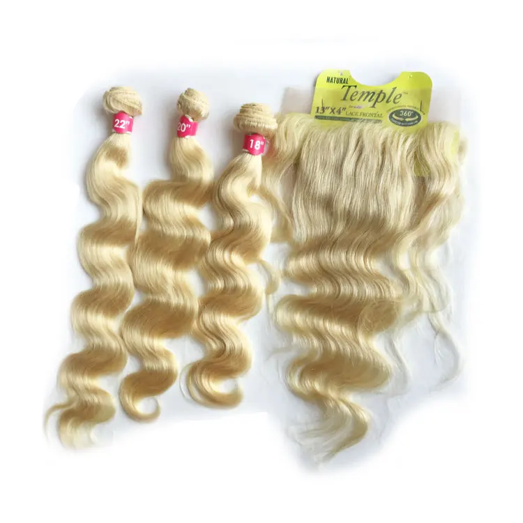 

Wholesale human hair brazilian virgin hair blonde 613 frontal and bundles, #1b or as your choice
