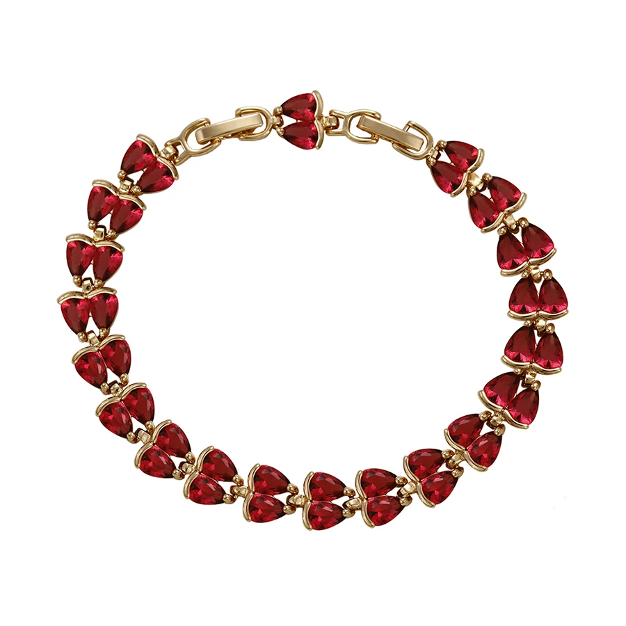 

73499 Xuping hot sales exquisite workmanship top grade delicate colorful love heart gold bracelet