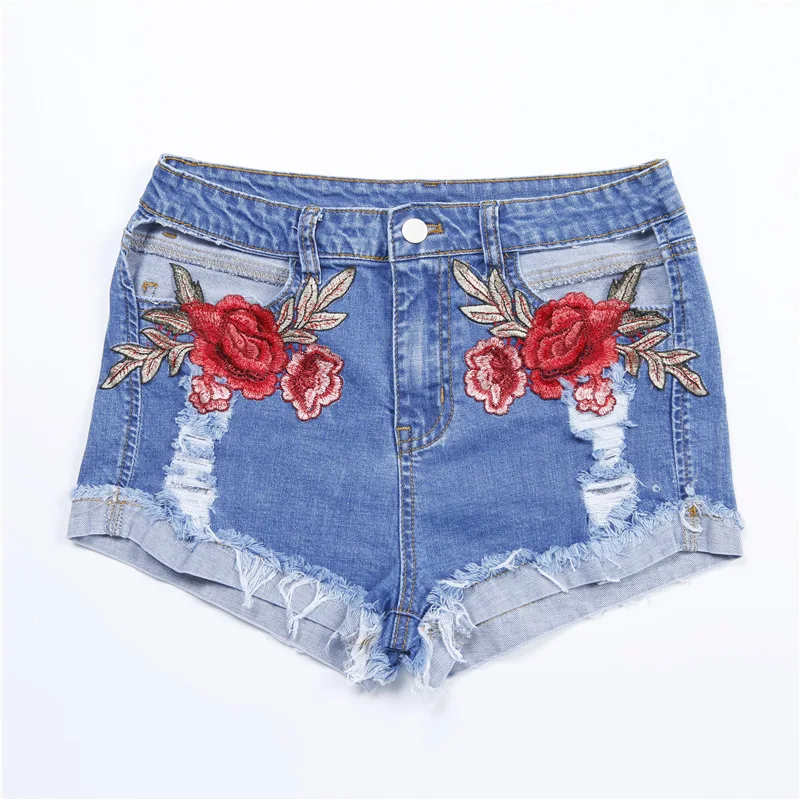high waisted embroidered jeans