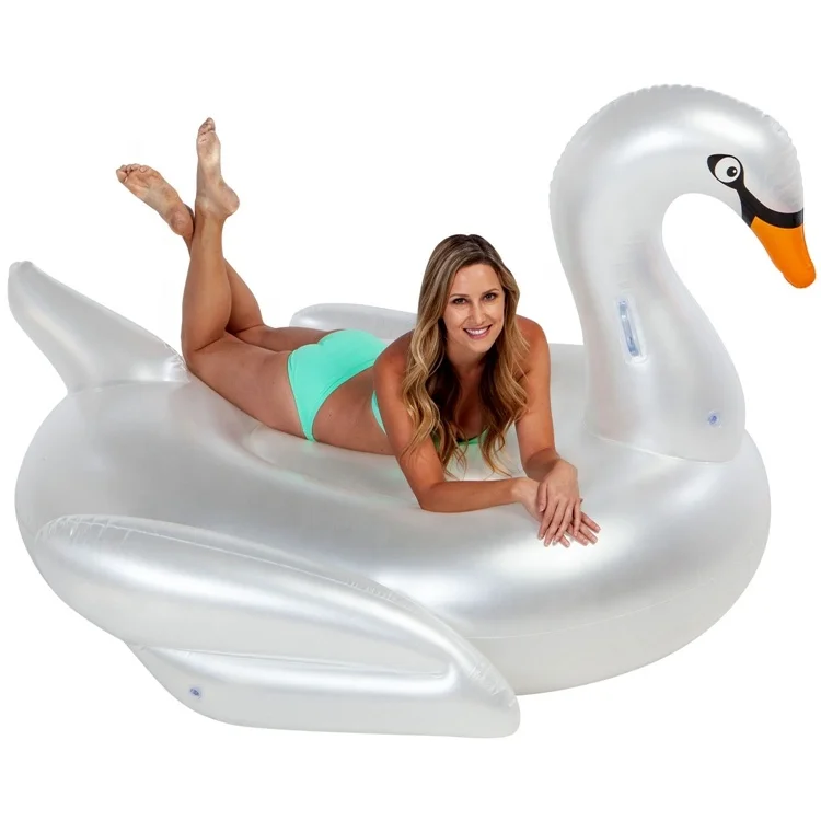 

Beach Toys Inflatable Pearl White Swan Pool Float for Water Sports Party, Pearl white(or customized)